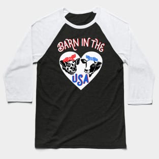 Funny Patriotic Farm Animals Bandana Pig Cow Barn in the USA Baseball T-Shirt